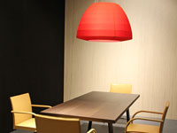rote Papier-Deckenleuchte